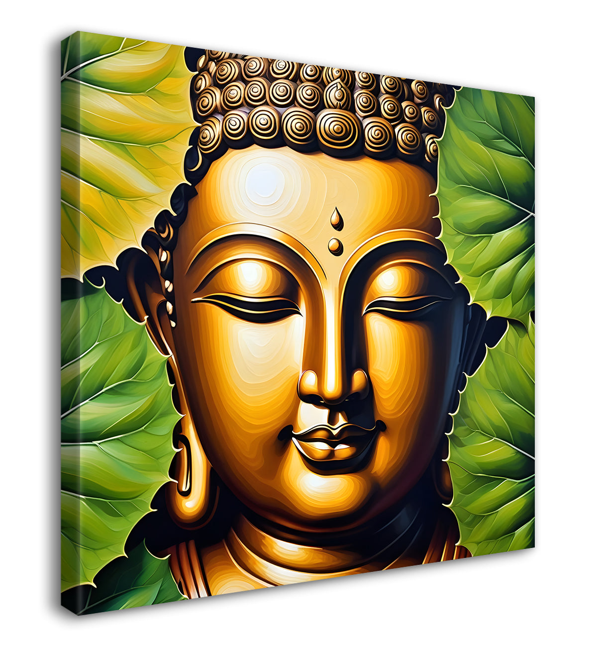 Golden Buddha Painting with textured color 24x24 inch Buddha-S-42