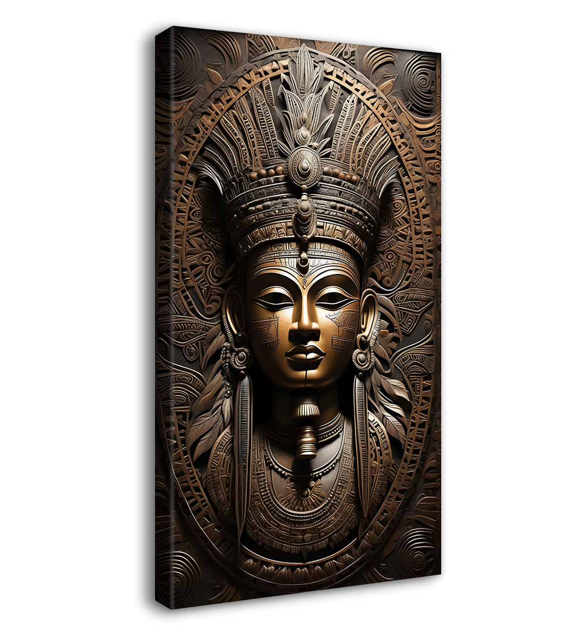 Egyptian face with dark golden modern art painting Canvas Painting - Design - Modern-V-42