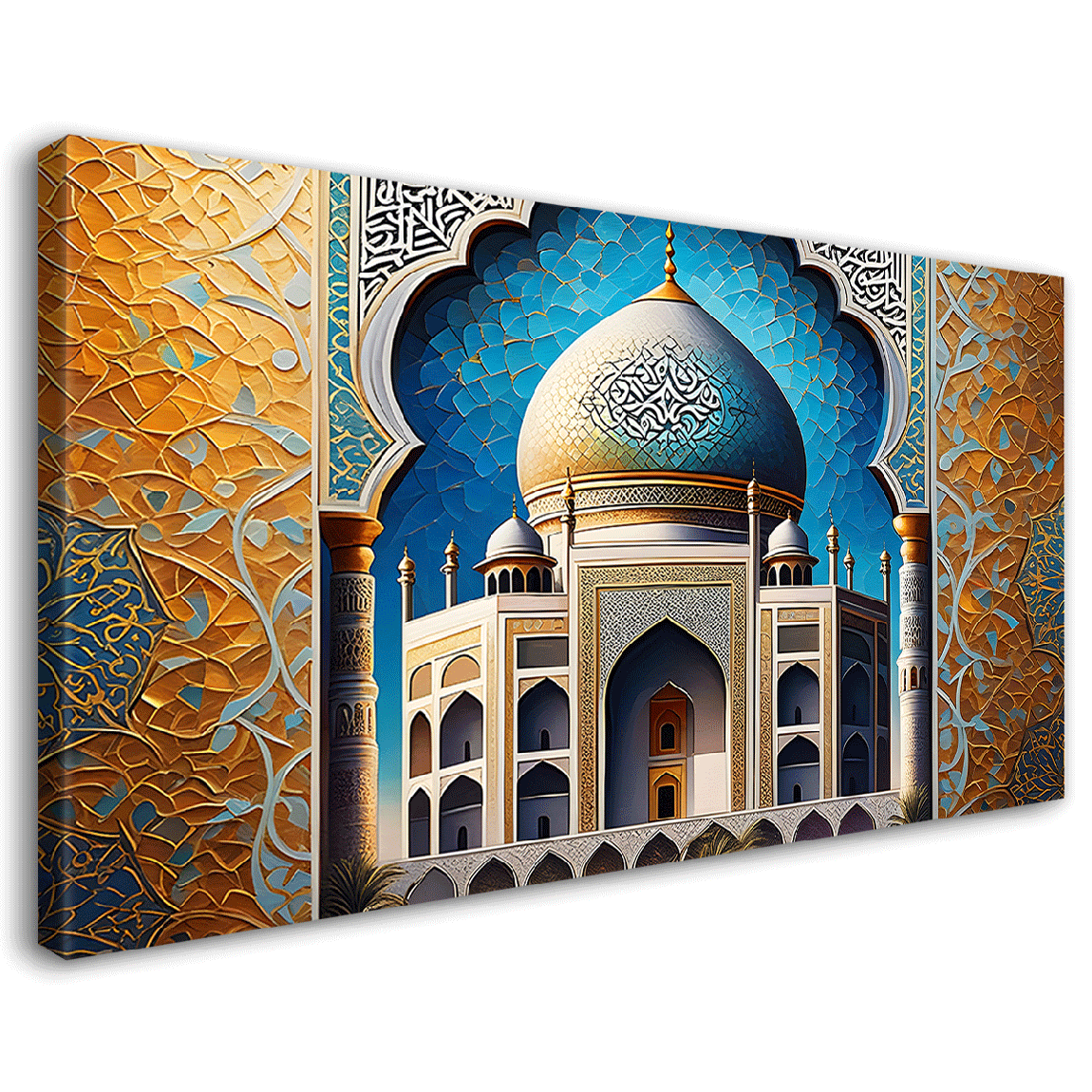 Islamic mosque in bright textured oil painting Canvas Painting - Islam ...