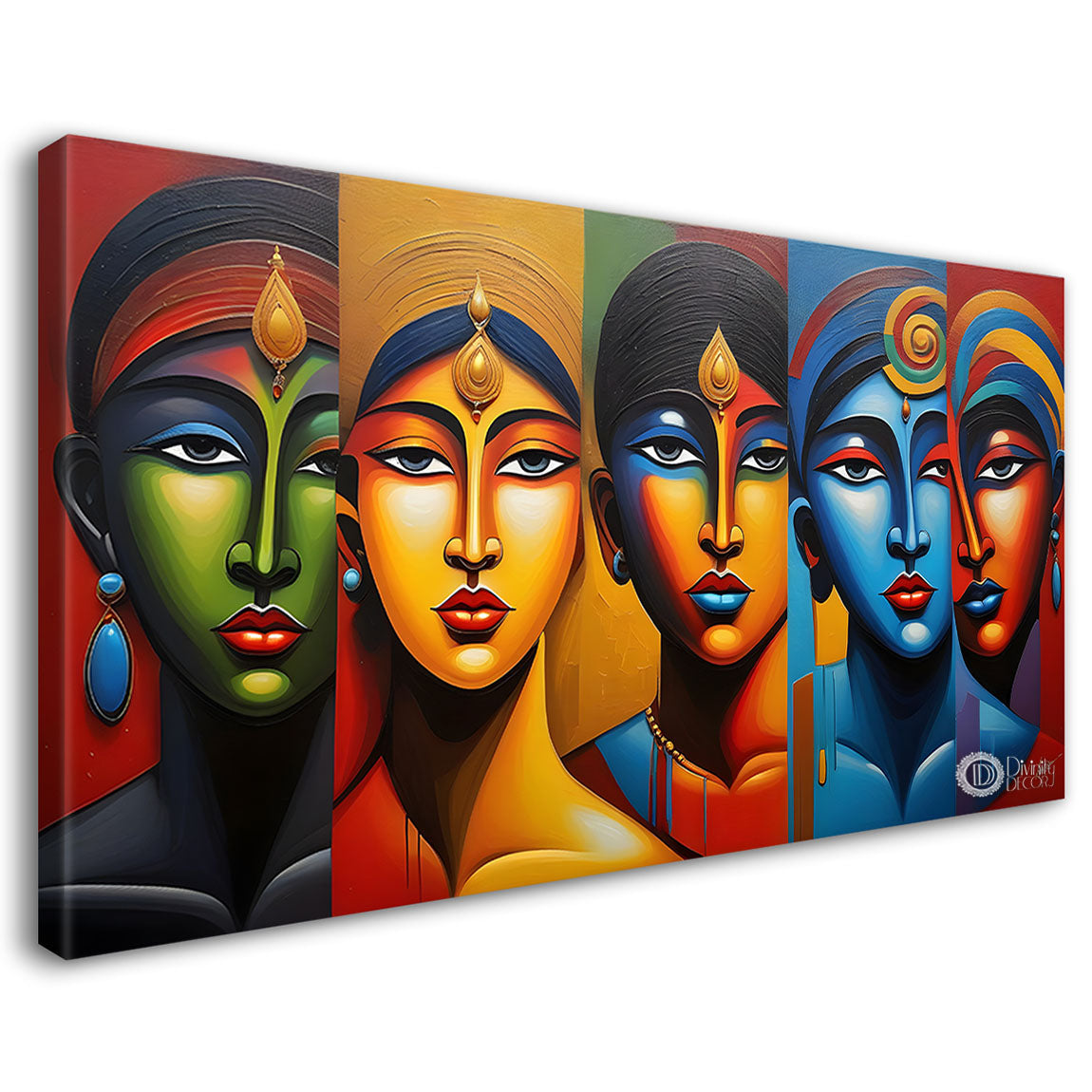 Beautiful tribal women textured modern art Canvas Painting - Design - Modern-L-430