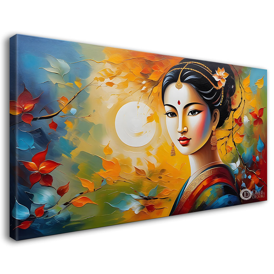 Beautiful women with colorful background modern art Canvas Painting - Design - Modern-L-431
