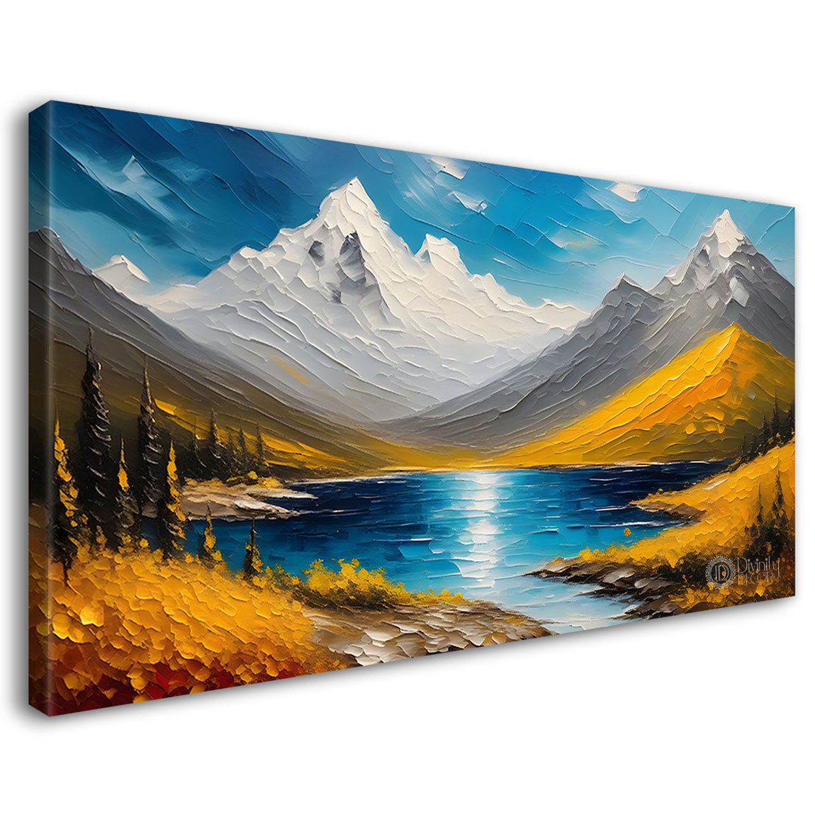 Mountains with lake painting Canvas Painting - Nature Art -431