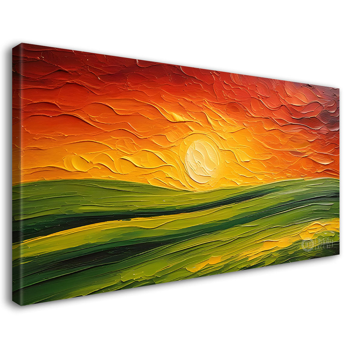 Sunrise with greenery painting Canvas Painting - Nature Art -432