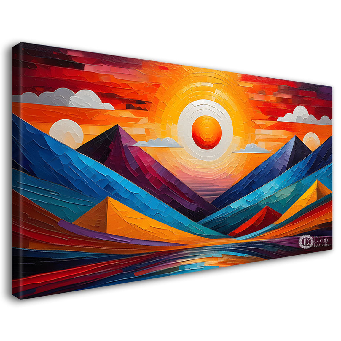 Mountains in texture modern art Canvas Painting - Design - Modern-L-433