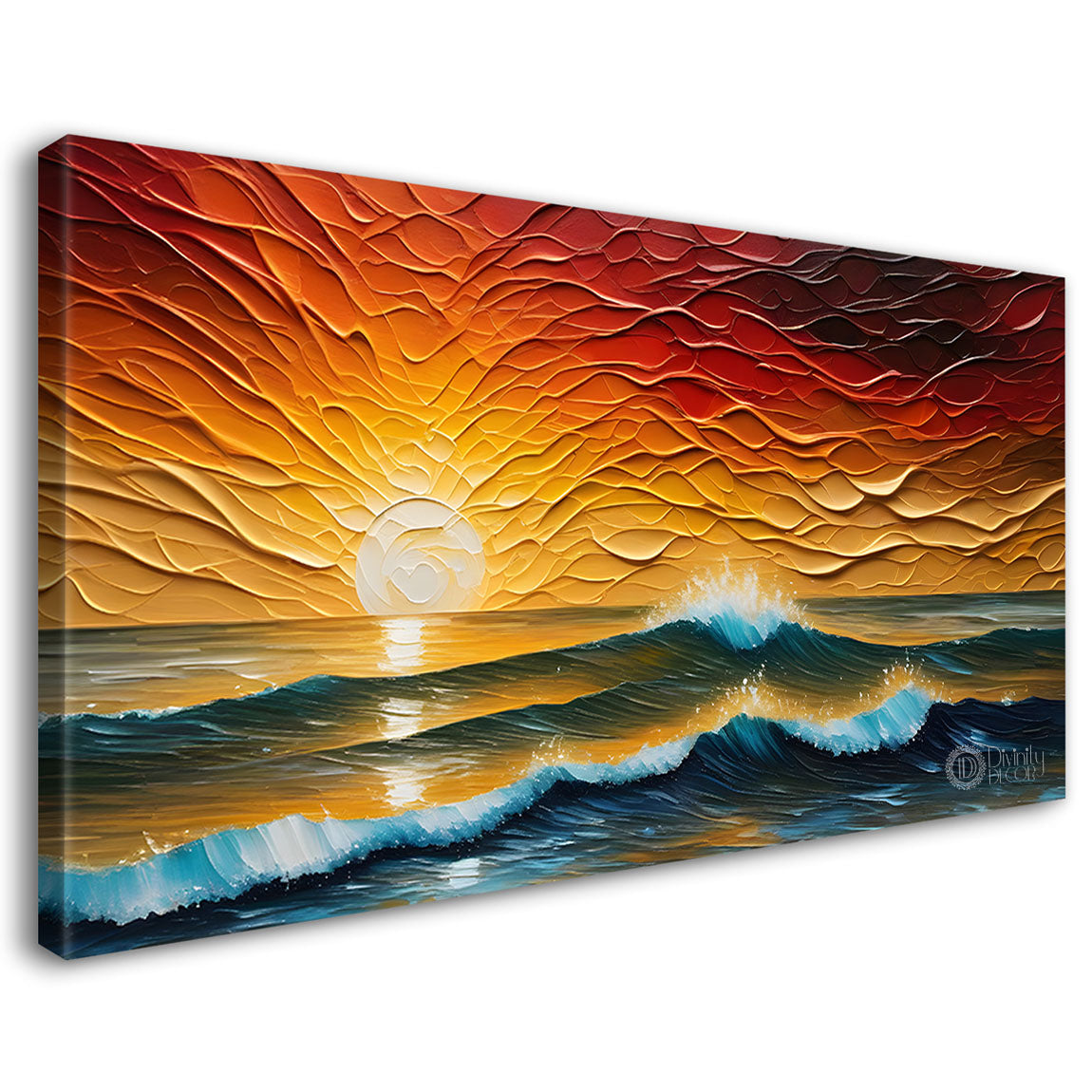 Sunset with the sea painting Canvas Painting - Nature Art -434