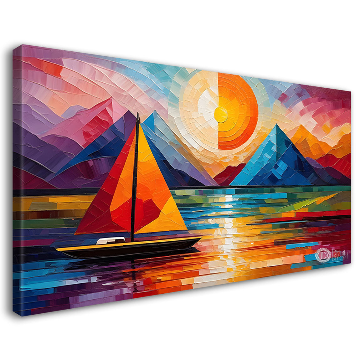 Mountains in texture modern art Canvas Painting - Design - Modern-L-435