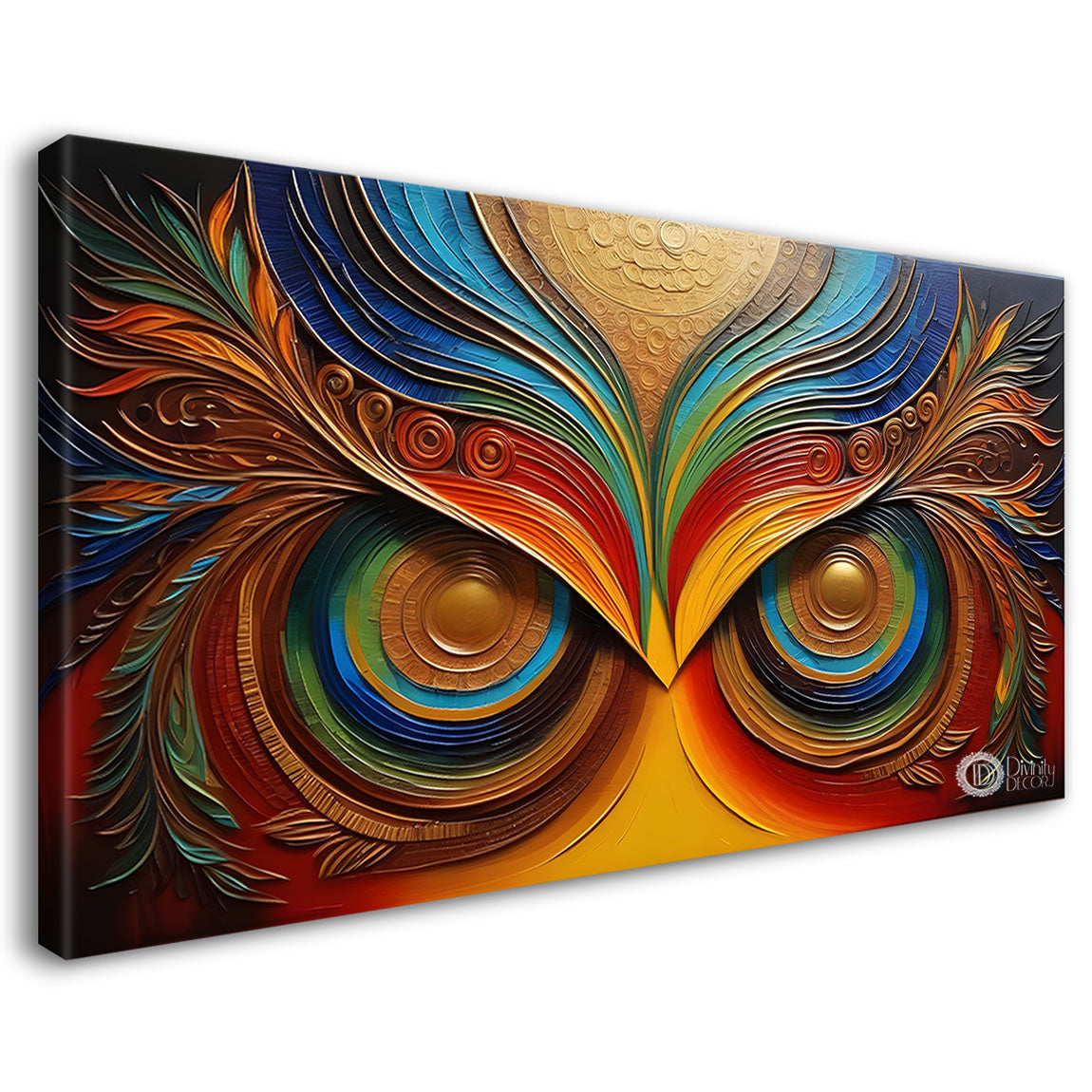 Owl eyes textured modern art Canvas Painting - Design - Modern-L-43