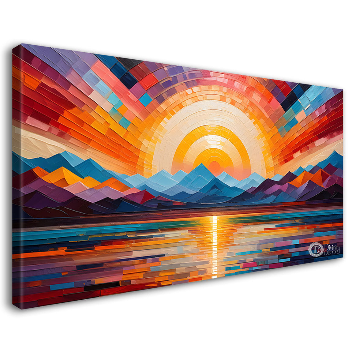 Sunset view textured modern art Canvas Painting - Design - Modern-L-440