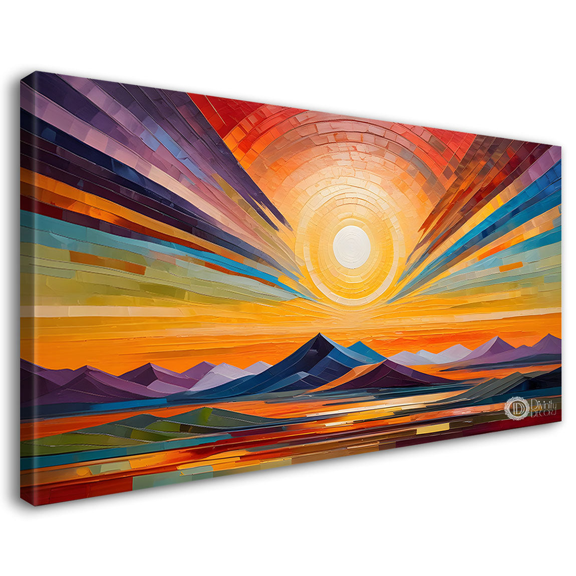 Sunset view textured modern art Canvas Painting - Design - Modern-L-441