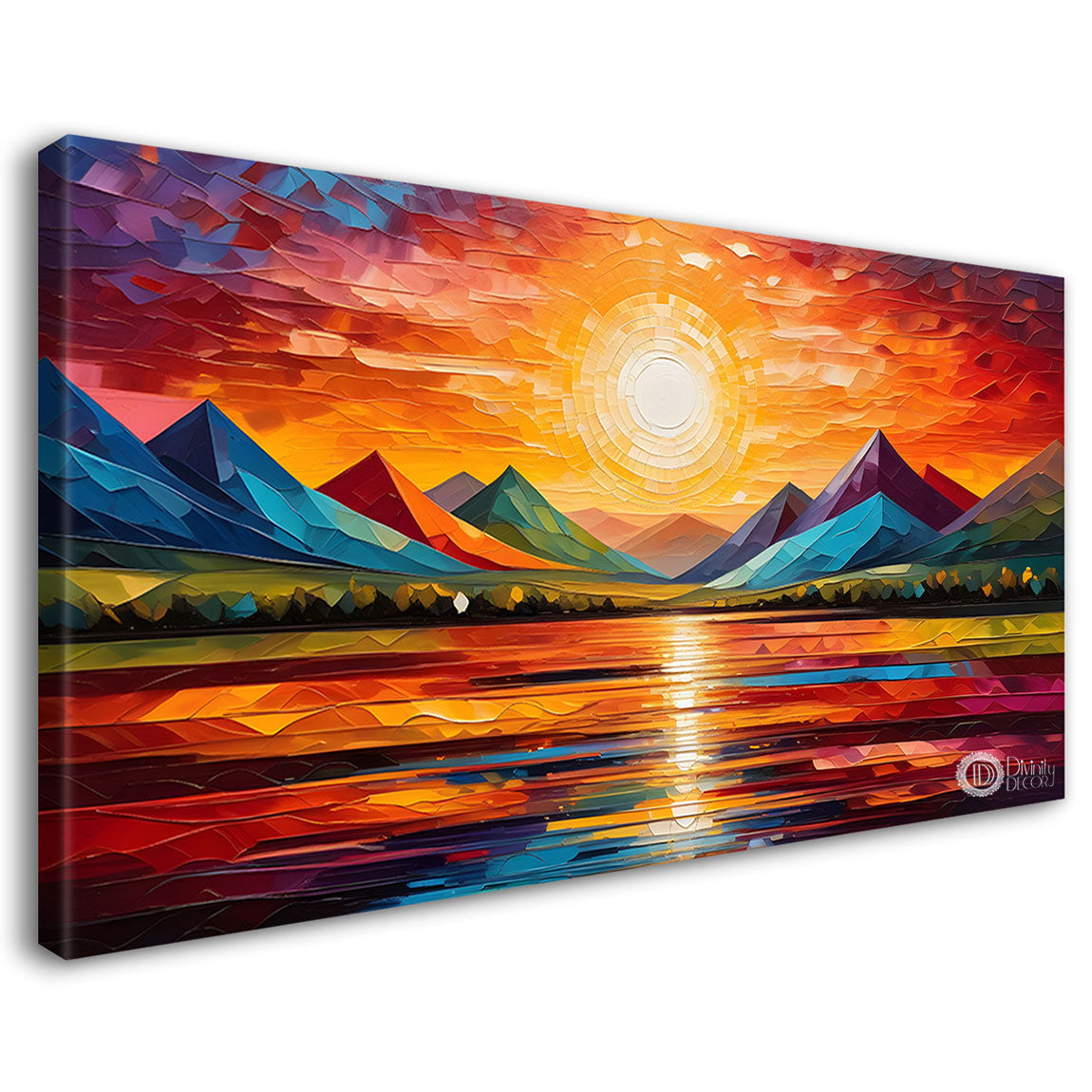 Sunset view textured modern art Canvas Painting - Design - Modern-L-442