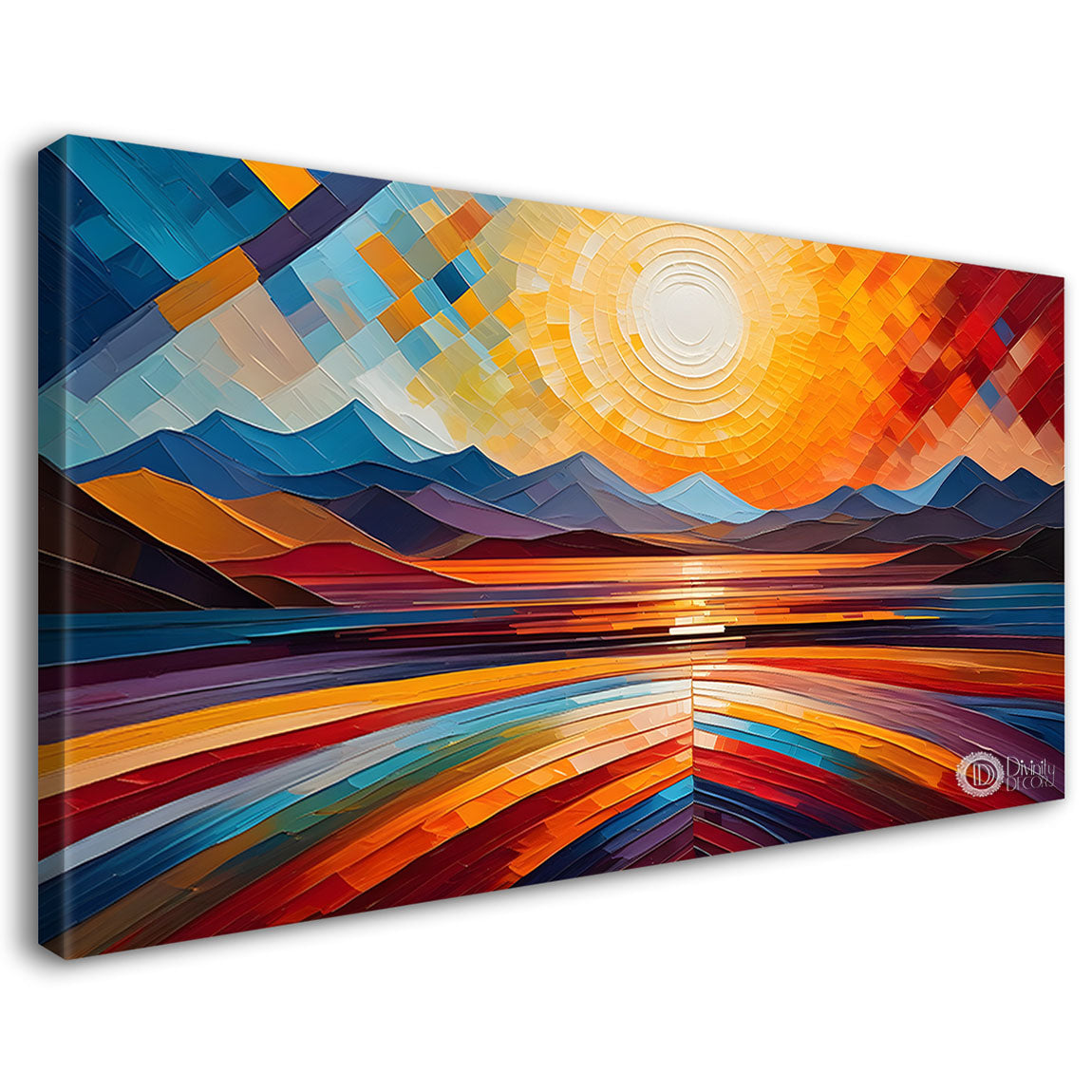 Sunset view textured modern art Canvas Painting - Design - Modern-L-446