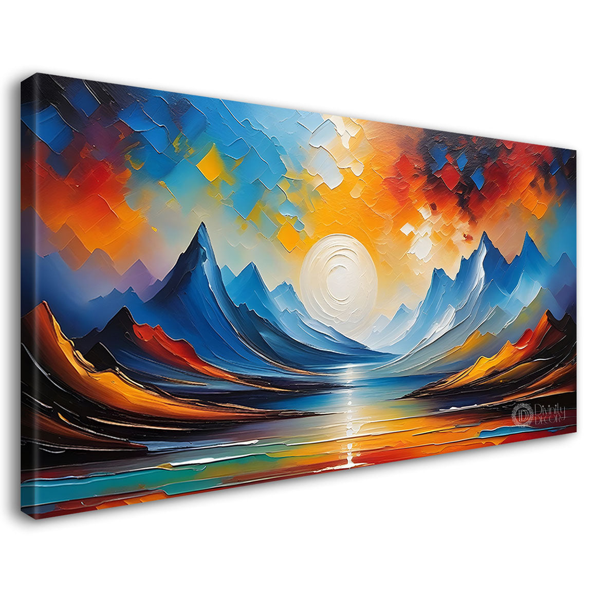 Mountains with sunset painting Canvas Painting - Nature Art -449