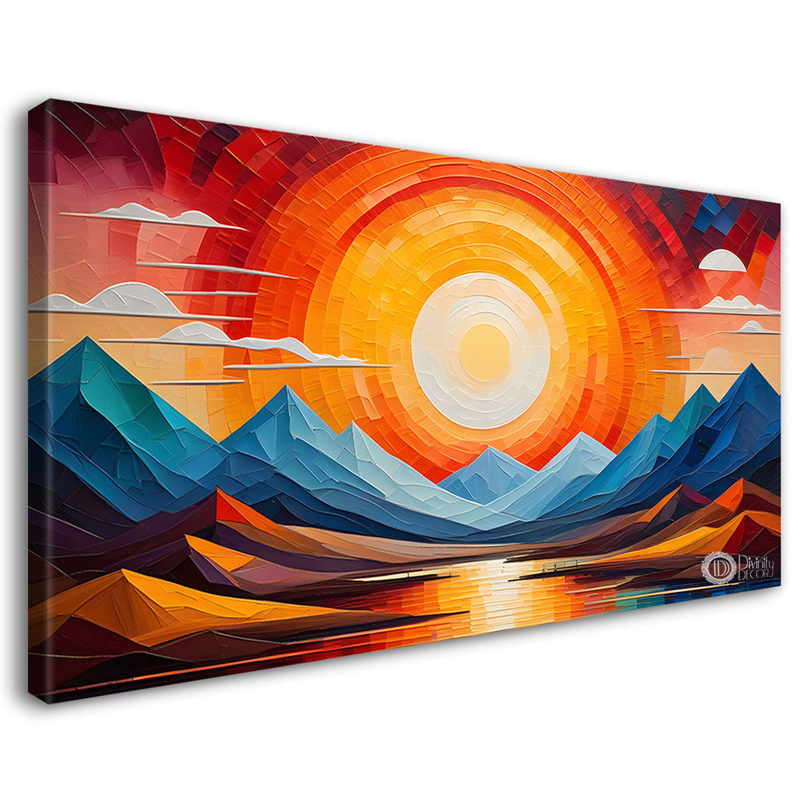 Sunset view textured modern art Canvas Painting - Design - Modern-L-449