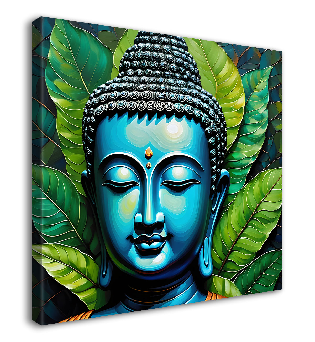 Golden Buddha Painting with textured color 24x24 inch Buddha-S-44