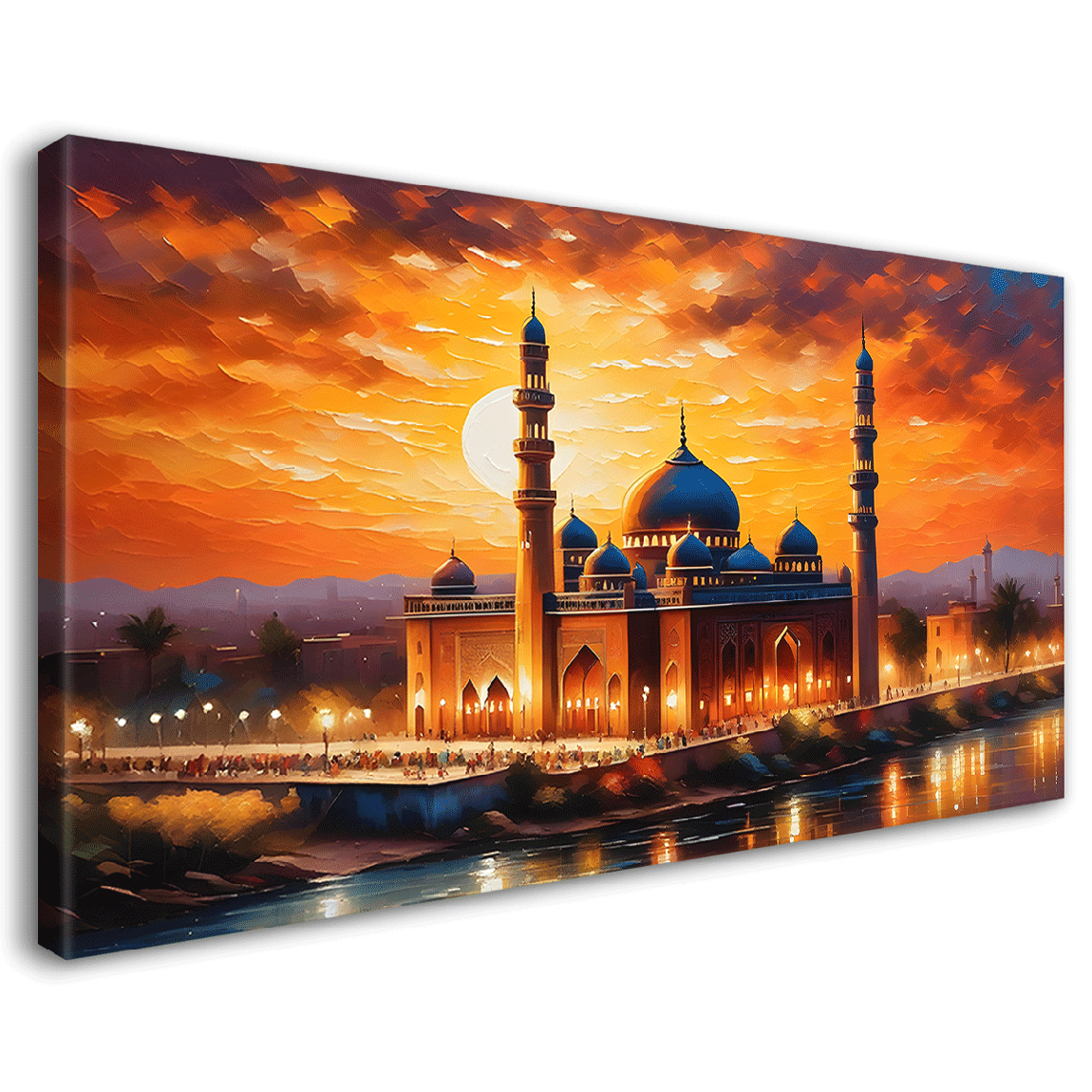 Islamic mosque with sunrise oil painting Canvas Painting - Islamic paintings - 45