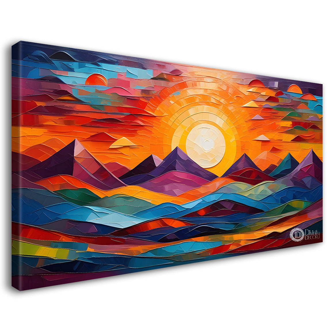 Mountains in texture modern art Canvas Painting - Design - Modern-L-450