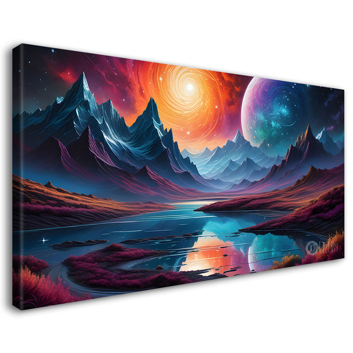Mountains and the moon painting Canvas Painting - Nature Art -450