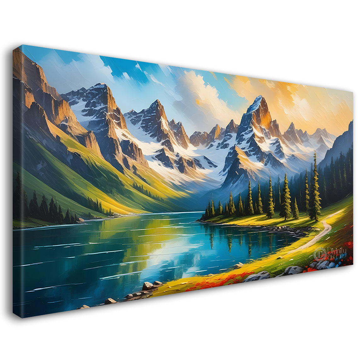 Mountains with greenery painting Canvas Painting - Nature Art -452