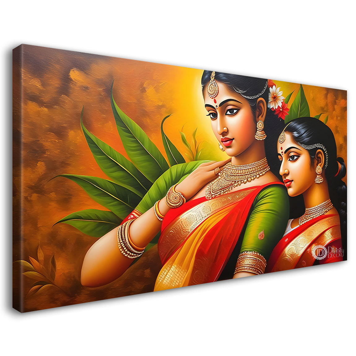 Beautiful women with colorful background modern art Canvas Painting - Design - Modern-L-452
