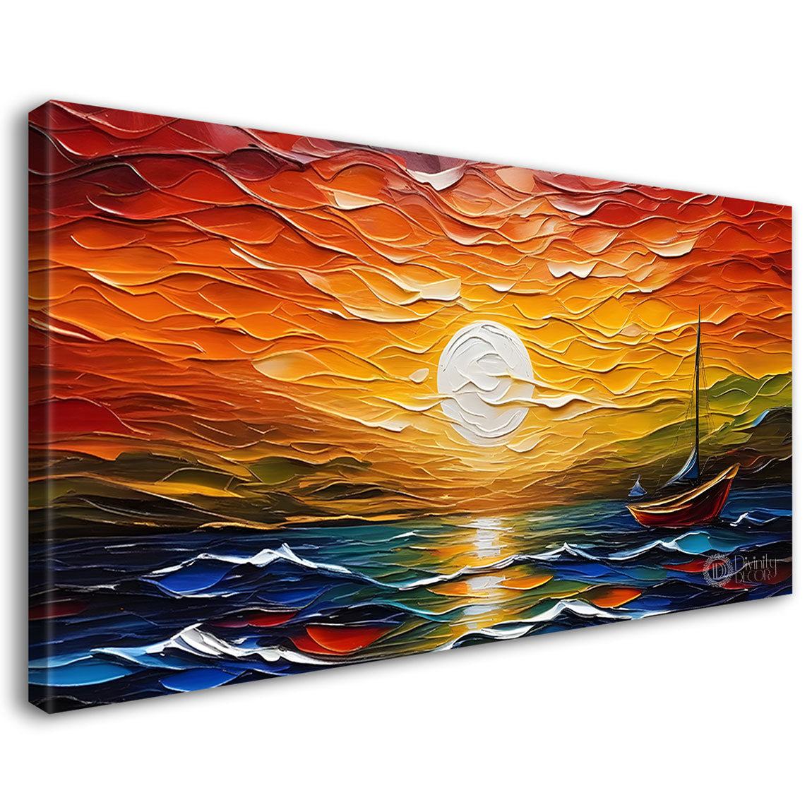 Sunrise textured painting Canvas Painting - Nature Art -455