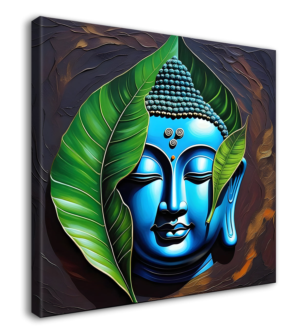 Golden Buddha Painting with textured color 24x24 inch Buddha-S-45