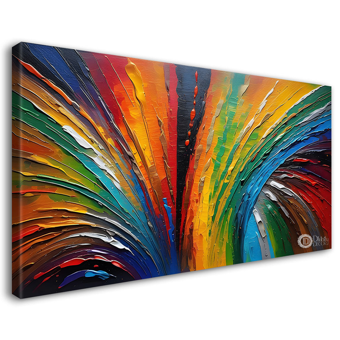 Colorful Lines textured modern art Canvas Painting - Design - Modern-L-45