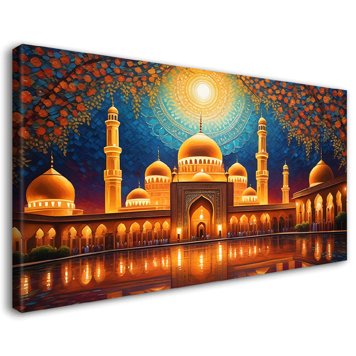 Islamic mosque in bright textured oil painting Canvas Painting - Islamic paintings - 46