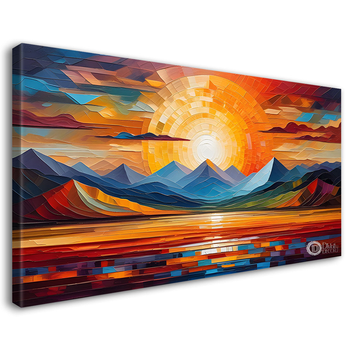 Sunset view textured modern art Canvas Painting - Design - Modern-L-461