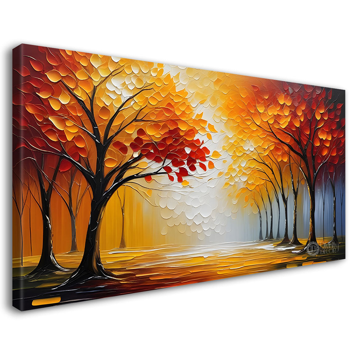 Orange trees textured painting Canvas Painting - Nature Art -462