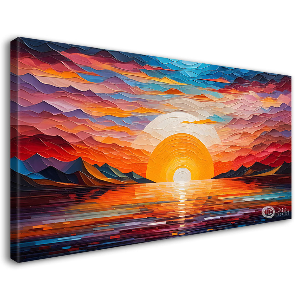 Sunset view textured modern art Canvas Painting - Design - Modern-L-463