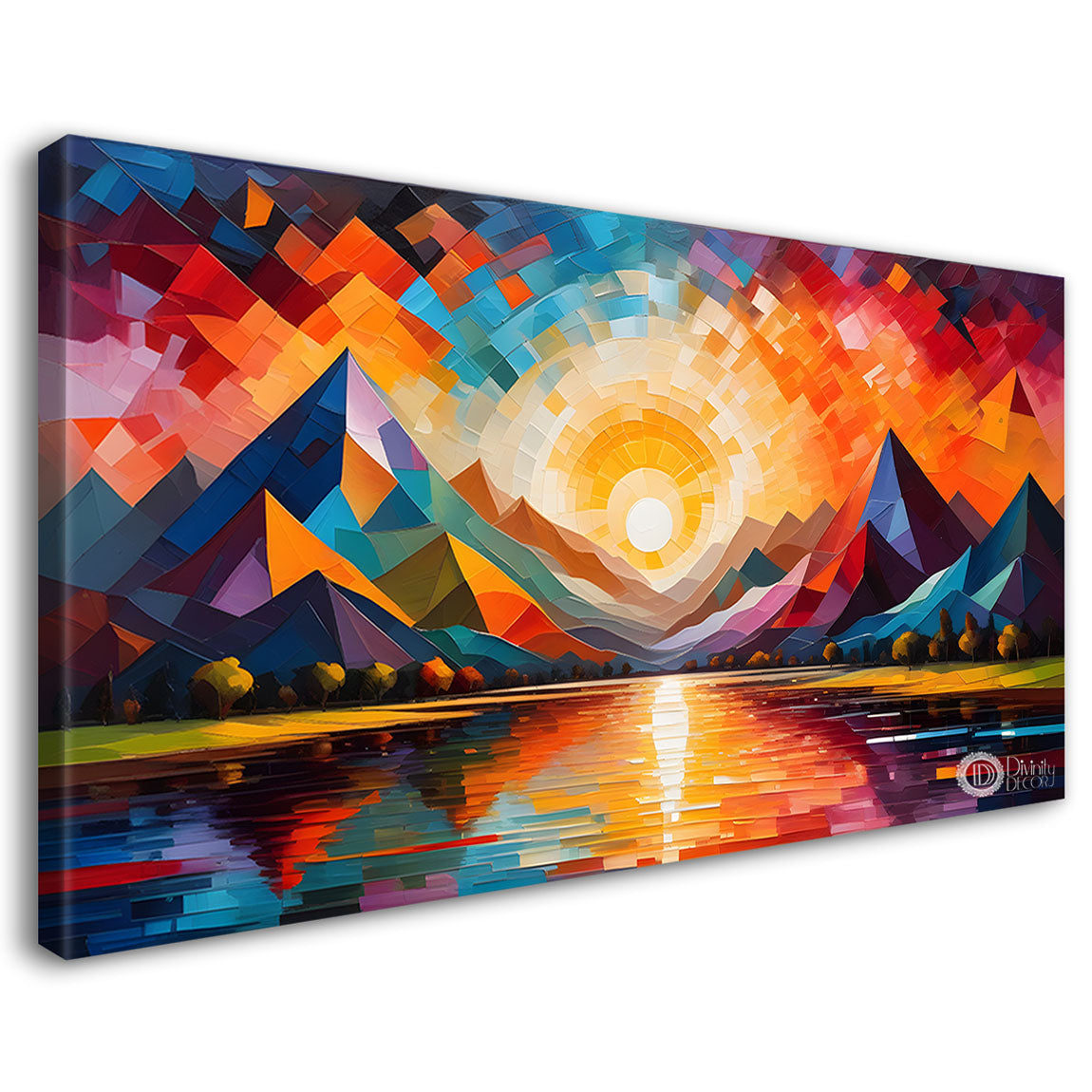 Sunset view textured modern art Canvas Painting - Design - Modern-L-465