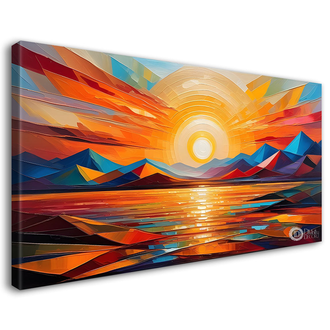 Sunset view textured modern art Canvas Painting - Design - Modern-L-466