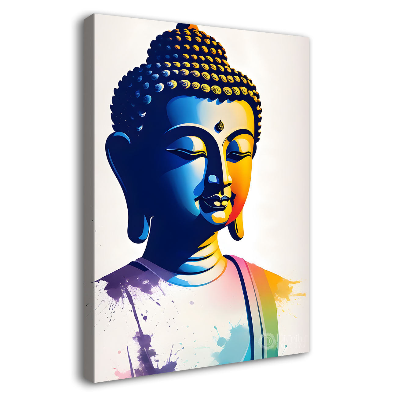 Buddha face in water colour background textured painting- Buddha-V-46