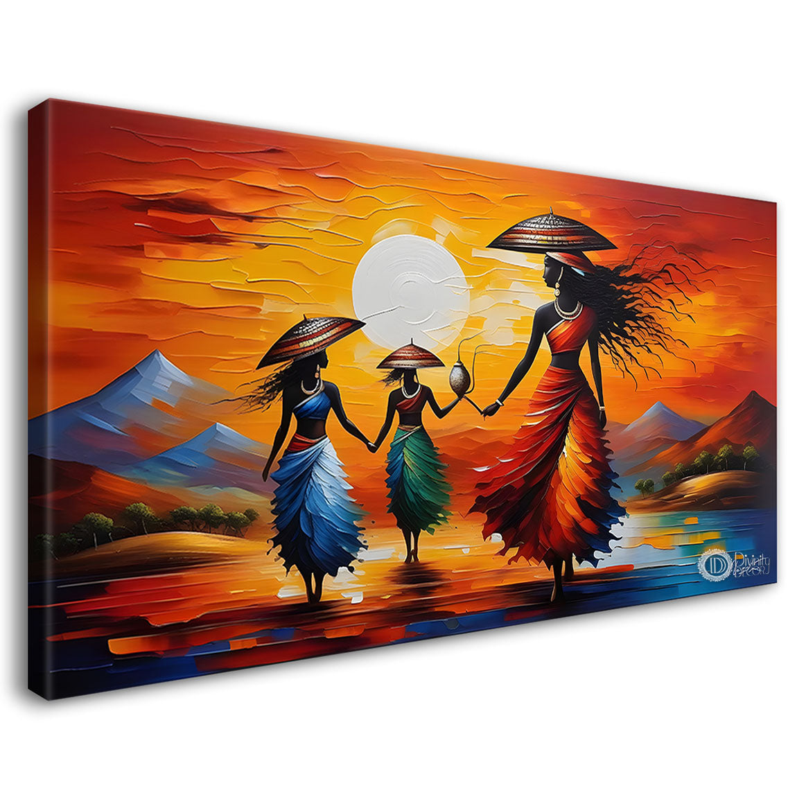 Beautiful women with colorful background modern art Canvas Painting - Design - Modern-L-471