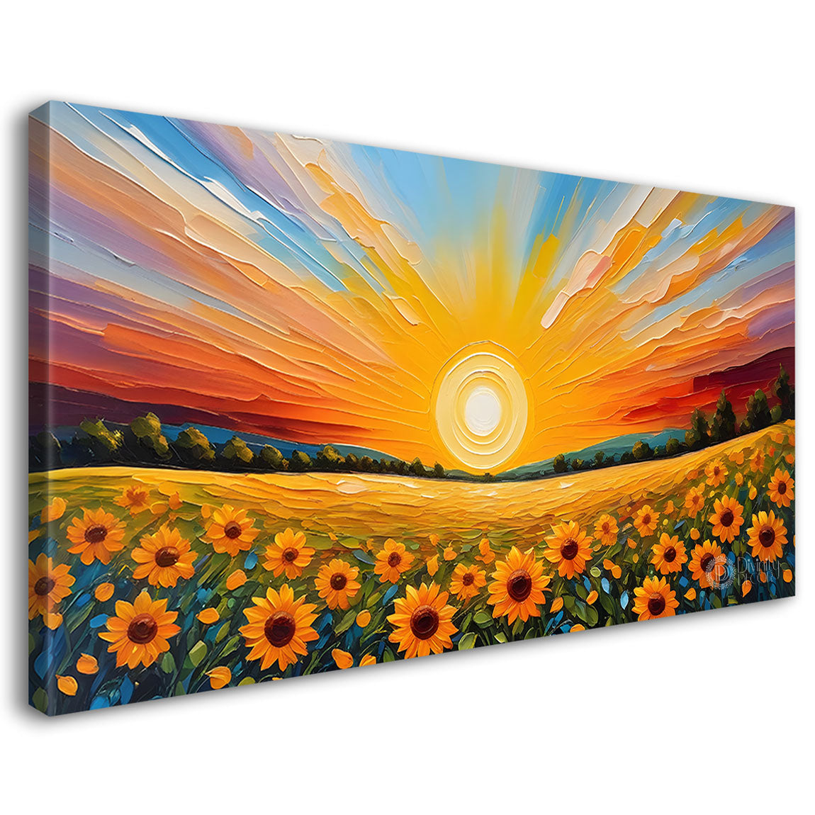 Sun and flowers painting painting Canvas Painting - Nature Art -472