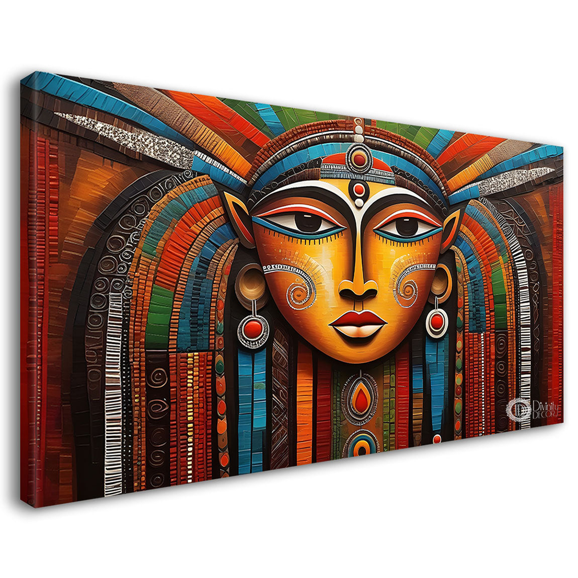 Tribal lady face textured art Canvas Painting - Design - Modern-L-47