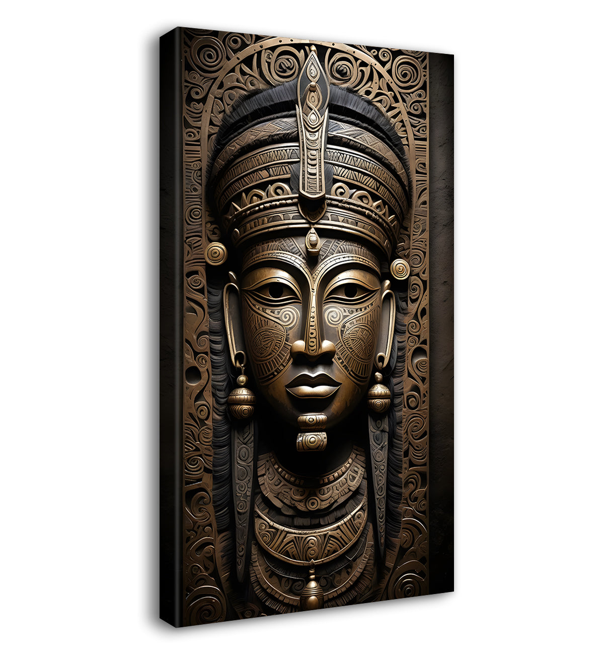 Egyptian face with dark golden modern art painting Canvas Painting - Design - Modern-V-47