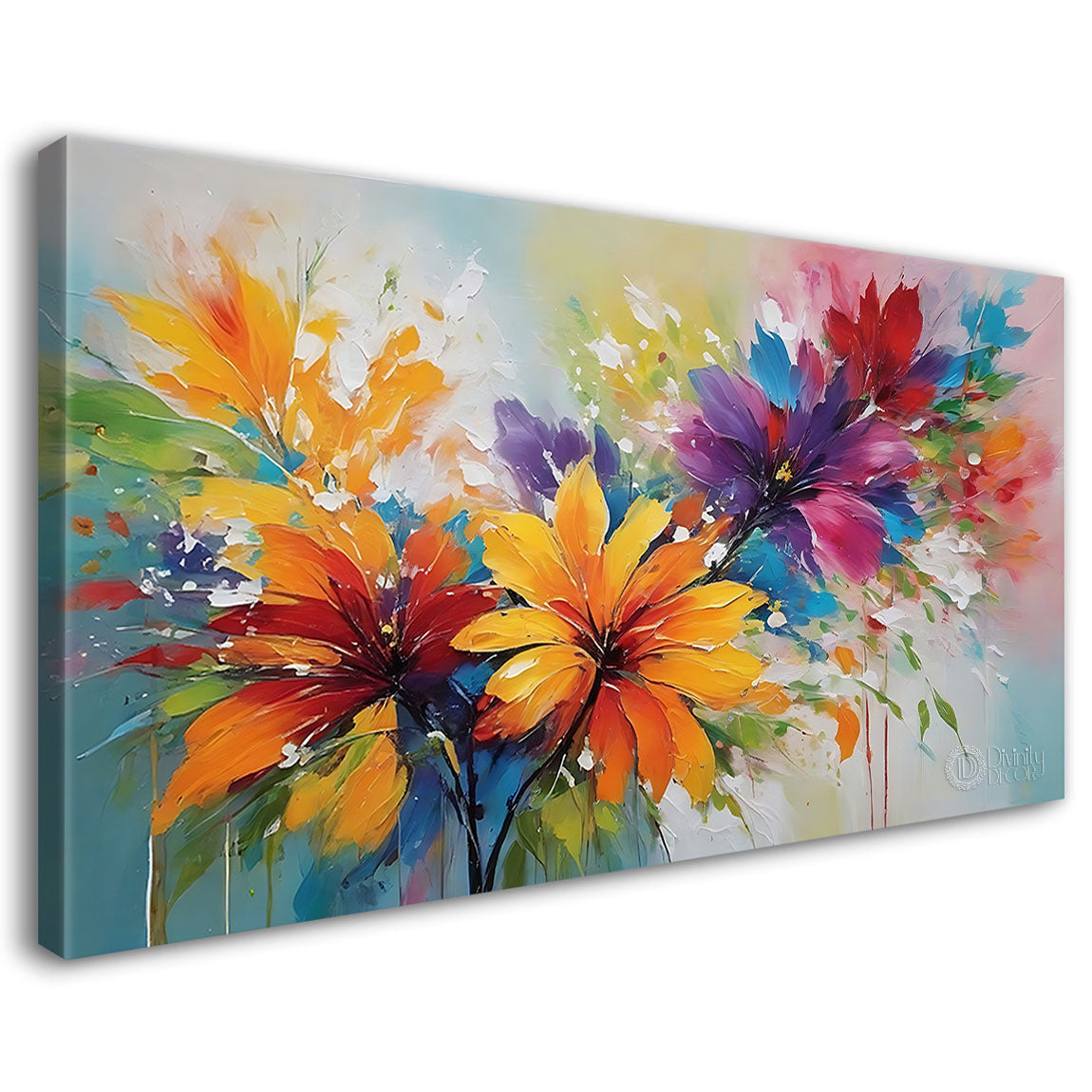 Colorful textured water color painting Canvas Painting - Nature Art -47