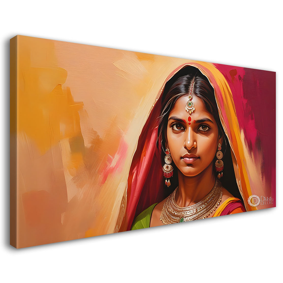 Beauty in brown lady textured modern art Canvas Painting - Design - Modern-L-484