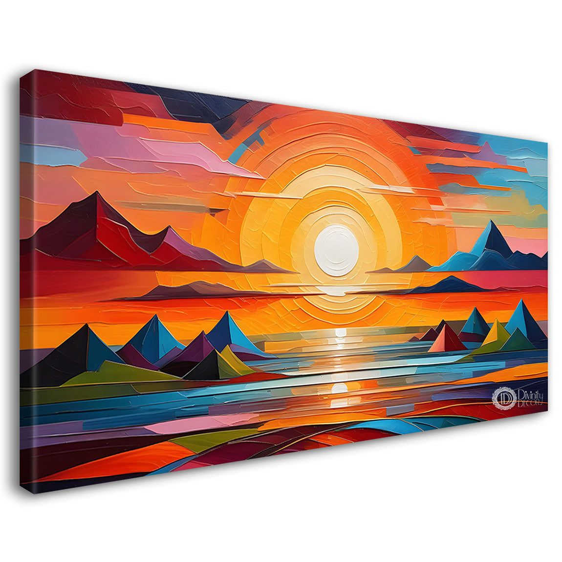 Sunset view textured modern art Canvas Painting - Design - Modern-L-487