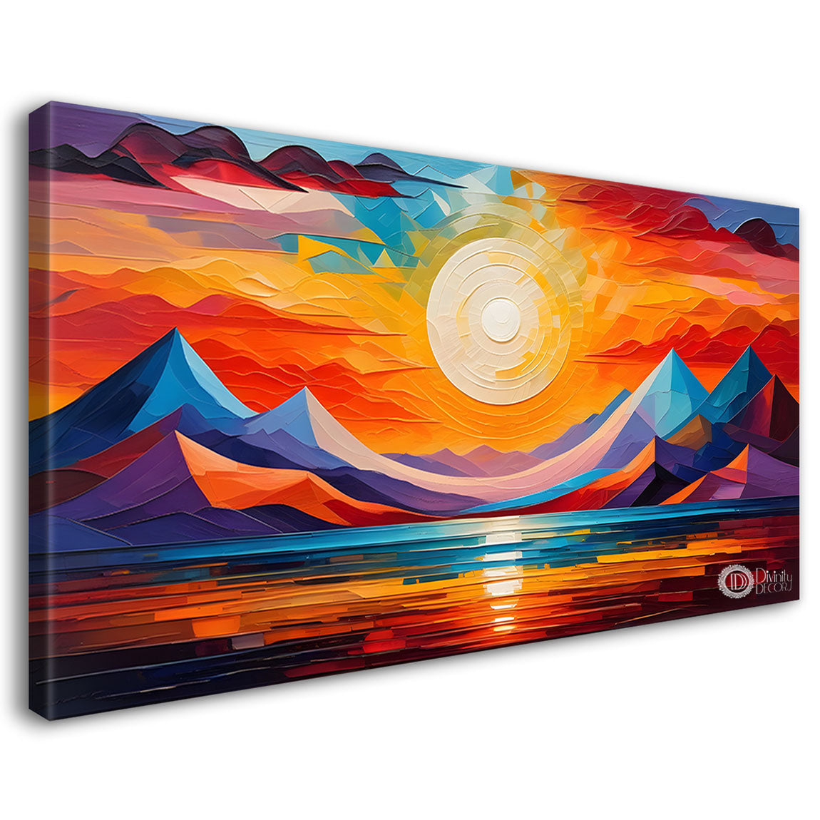 Sunset view textured modern art Canvas Painting - Design - Modern-L-488