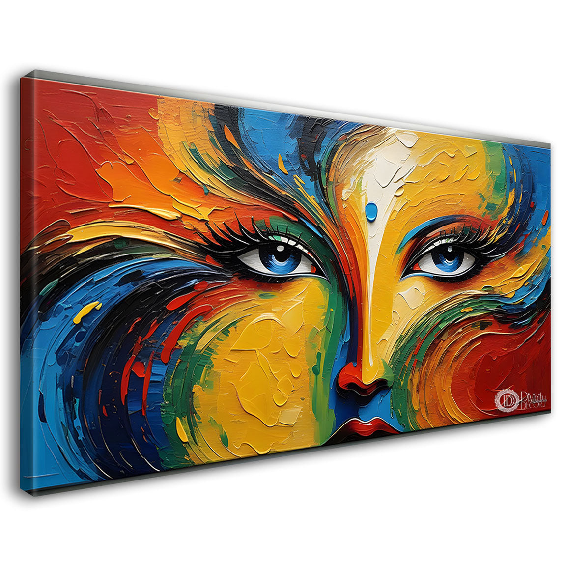 Colorful waves with Women eyes modern art Canvas Painting - Design - Modern-L-48