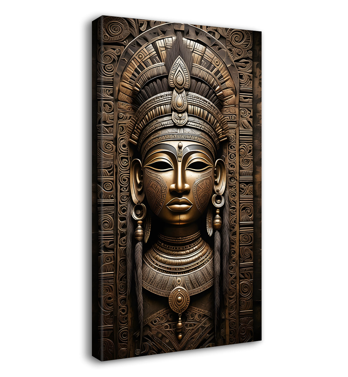 Egyptian face with dark golden modern art painting Canvas Painting - Design - Modern-V-48