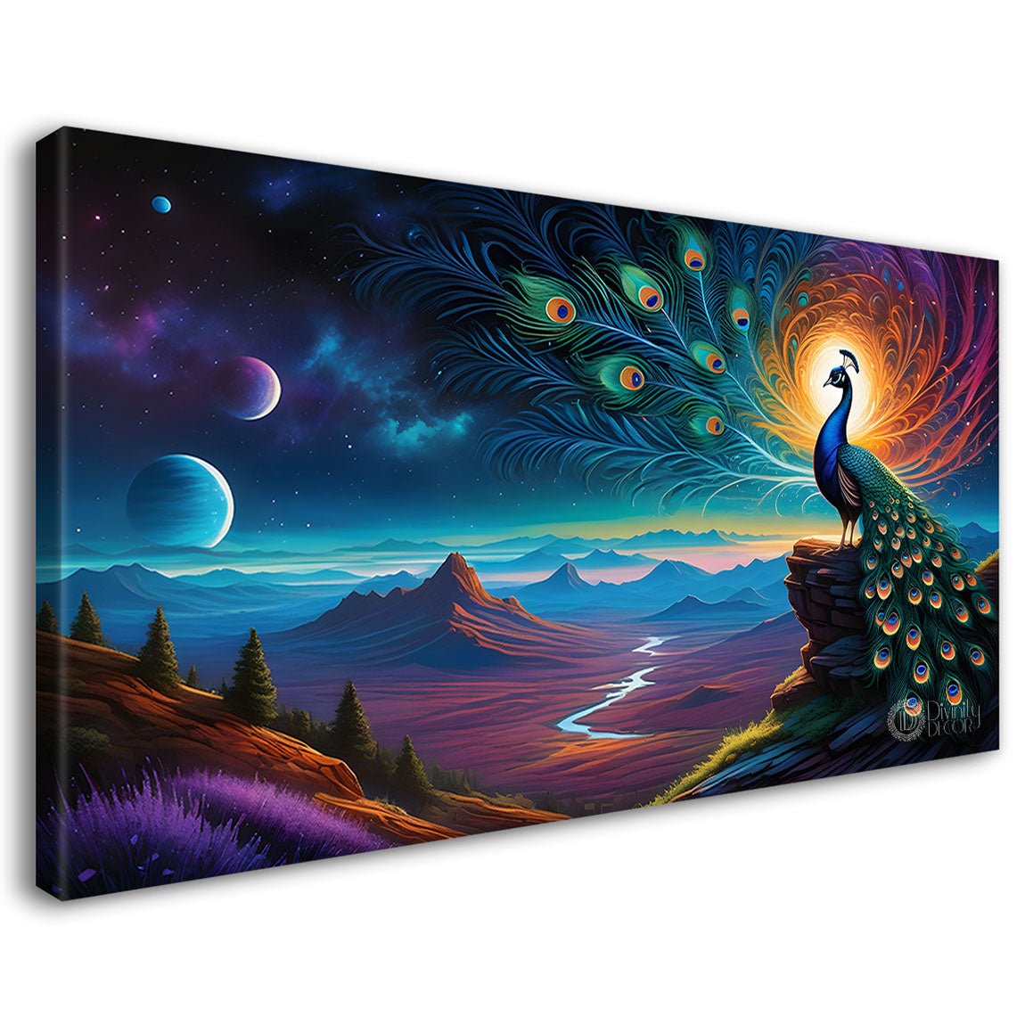 Peacock on the mountain oil painting Canvas Painting - Design - Peacock-49
