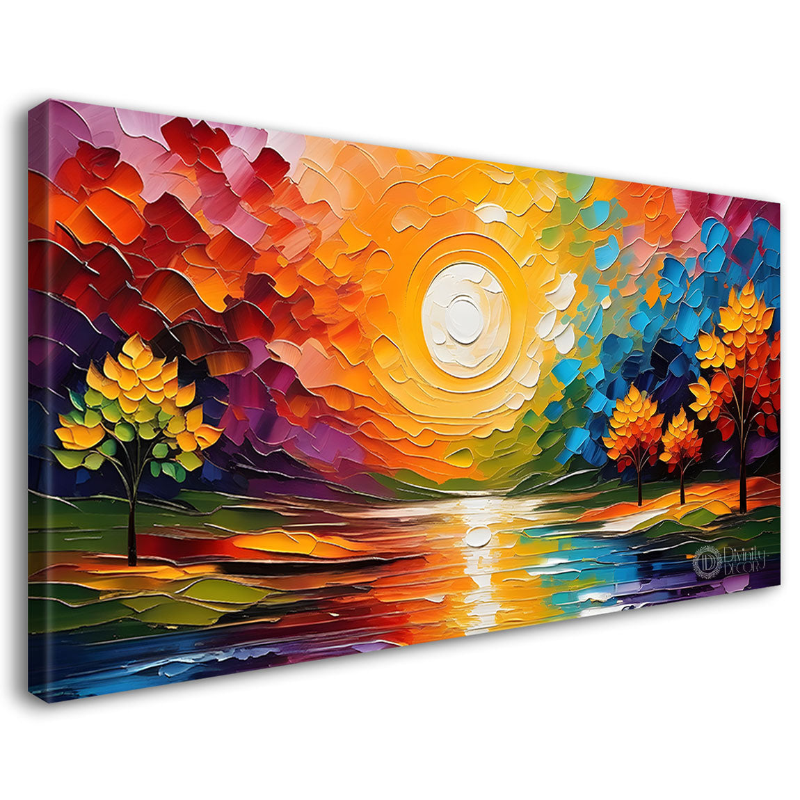Mountains with colorful sky painting Canvas Painting - Nature Art -492