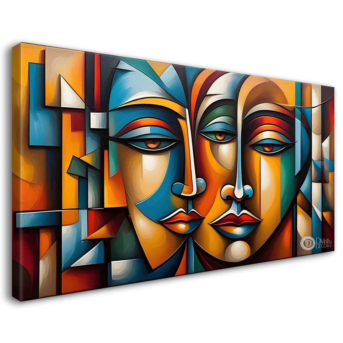 Multiple faces in textured modern art Canvas Painting - Design - Modern-L-493
