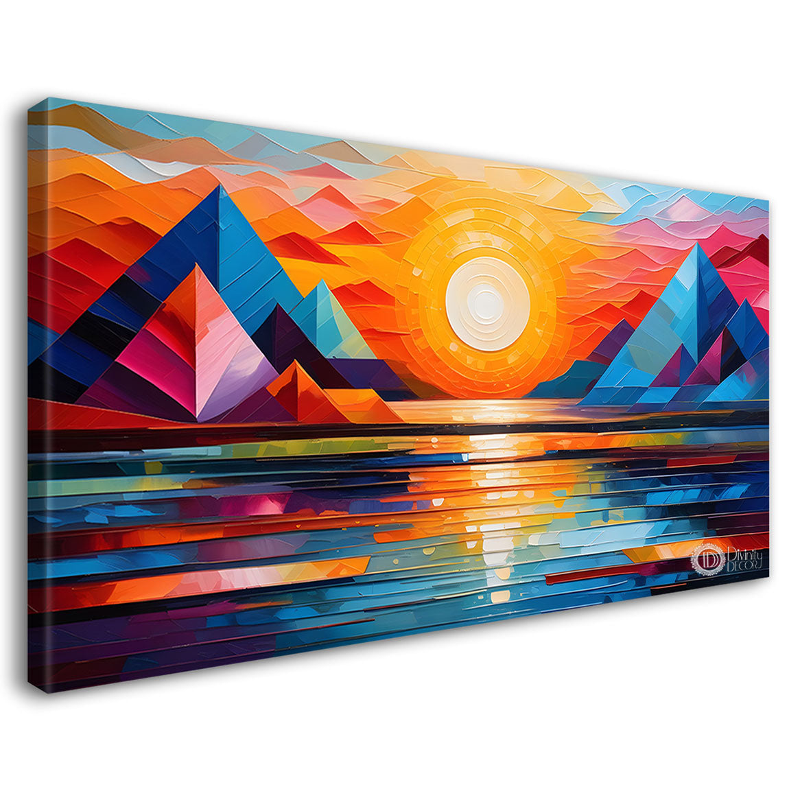 Mountains in texture modern art Canvas Painting - Design - Modern-L-495