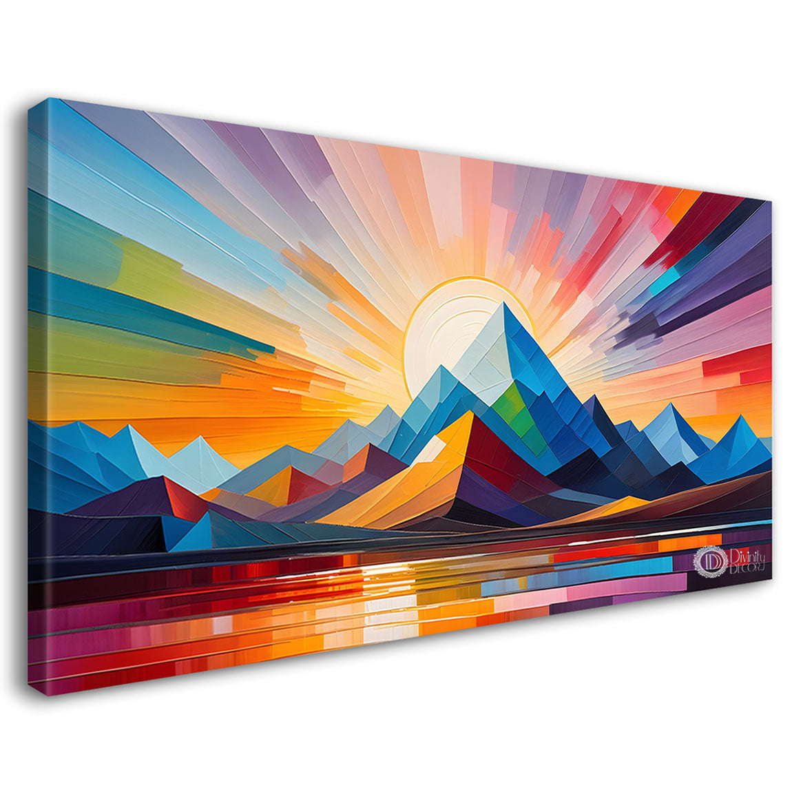 Mountains in texture modern art Canvas Painting - Design - Modern-L-499