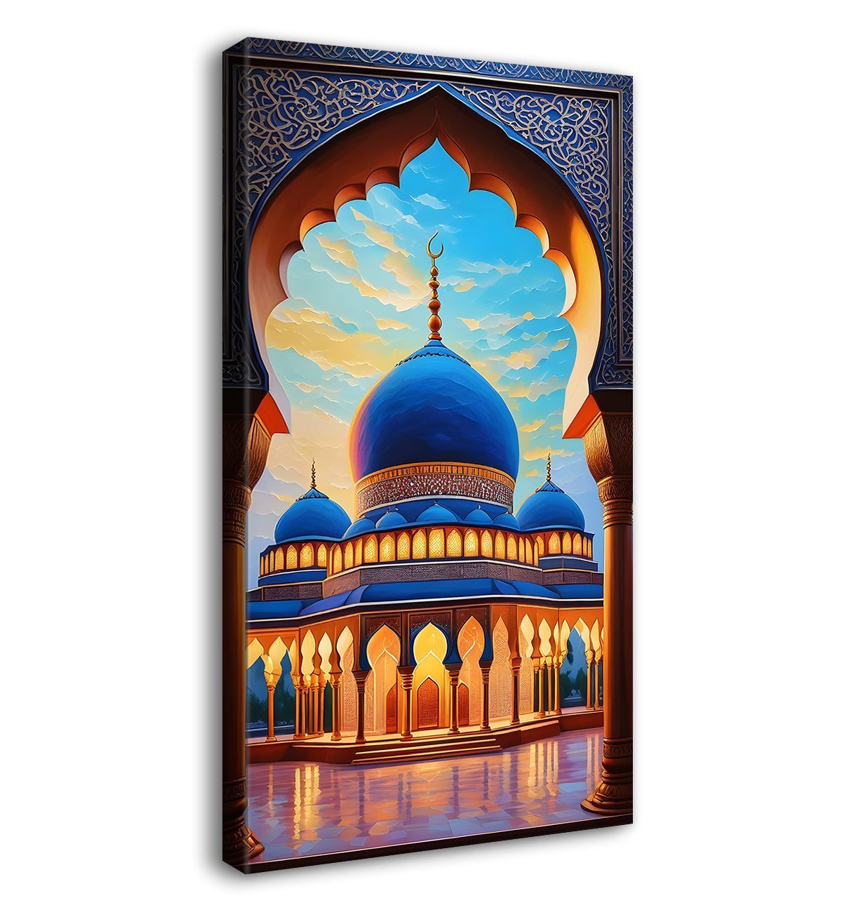 Islamic mosque with beautiful background modern art  - Islamic paintings-V-4