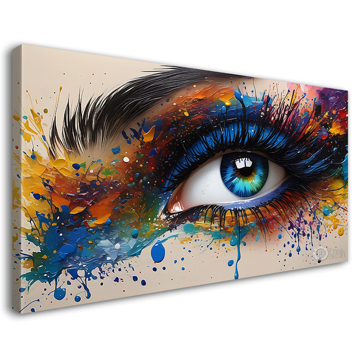 Blue eye in textured modern art Canvas Painting - Design - Modern-L-504
